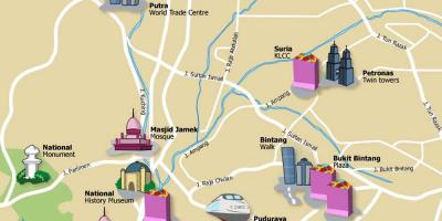Kuala lumpur steder af interesse på kort